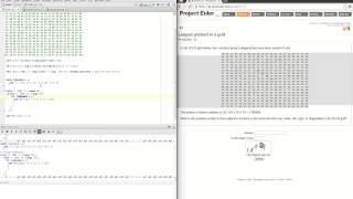 Project Euler - Problem 11 - Solved in Clojure