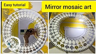 Mirror mosaic art ✨🤩 || Easy Lippan Art tutorial for beginners ||