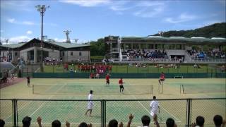 全日本インカレ準々決勝 ソフトテニス競技 男子団体戦 早稲田大学－中央大学 船水･九島－玉置･小田桐