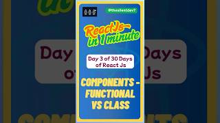 Functional vs Class Components in React | Day 3 of React Js in 1 minute | #reactjs #coding #tech