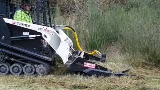 TeRex with Mower attachment in action