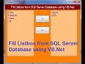 Load data into ListBox From Sql Server Database Using Visual Basic .Net