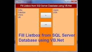 Load data into ListBox From Sql Server Database Using Visual Basic .Net