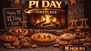 Pi Day Fireplace 🔥🥧 Cozy 3.14 Pie Celebration Ambience | 8 Hours