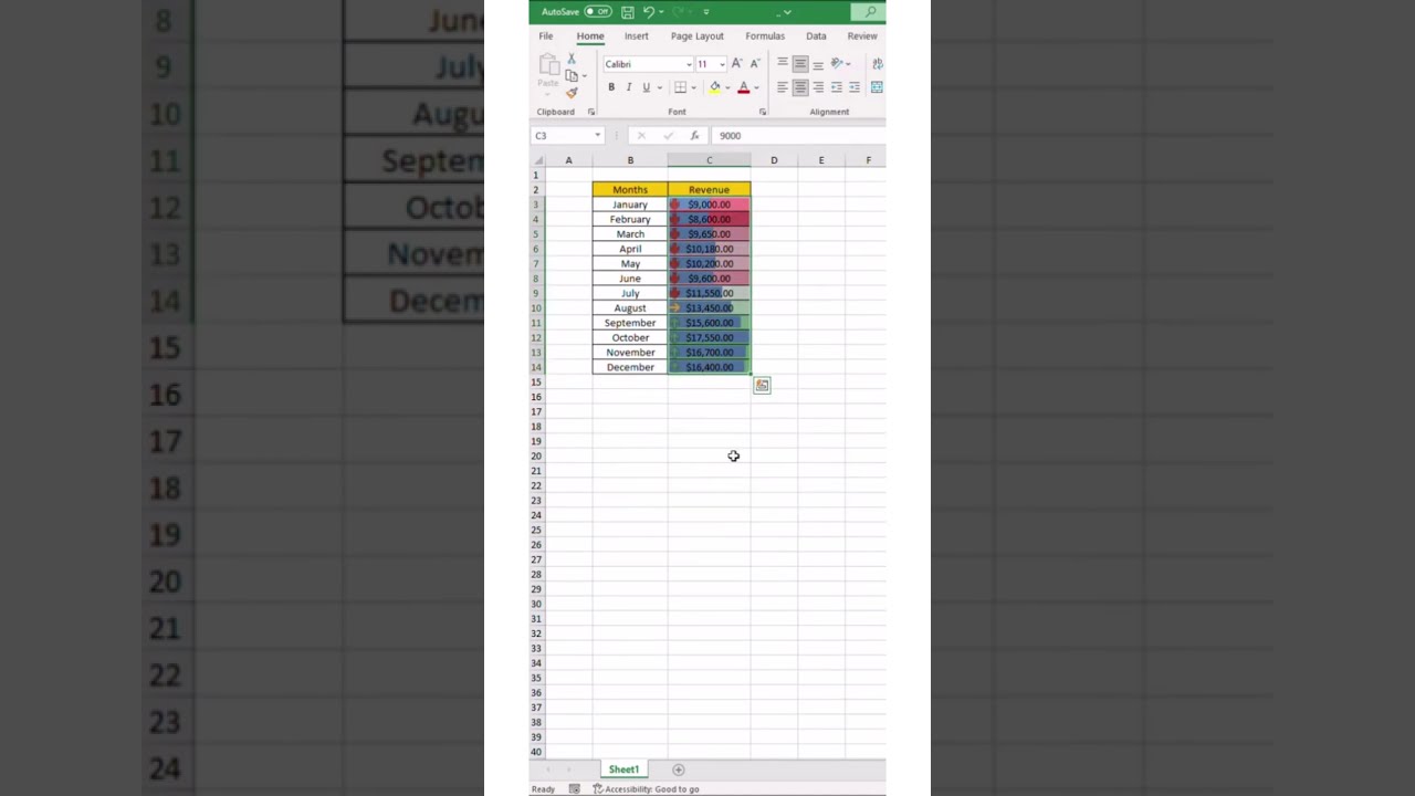 Excel Quick Analysis Tool  Instant Formatting #shorts