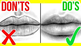 Don'ts & Do's: How to Draw Realistic Lips (Mouth) – Easy Step by Step Tutorial for Beginners (2021)