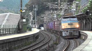 JR貨物 EF66-35 貨物列車(1653レ EF66 0番台 代走) 中央本線 定光寺駅通過