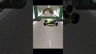 Strange Car Driving Over Big Pac Man Pit WithTriple Spikes Bollard - BeamNG Drive