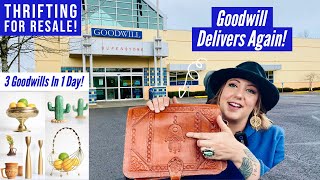 GOODWILL DELIVERS AGAIN! | 3 Stops, 1 Day | Thrift With Me | Goodwill Haul | Thrifting For Resale