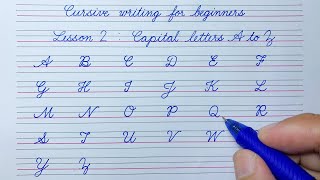 Cursive writing for beginners Lesson 2 | Capital letters A to Z | Cursive handwriting practice