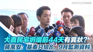 [全程字幕]大直民宅坍塌前44天儀器已超出警戒值！蔣萬安：基泰只給8、9月監測資料｜三立新聞網 SETN.com