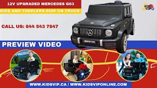 Mercedes Benz G63 12v Ride on Car, Truck for Kids and Toddlers, Leather Seat, Rubber Wheels, RC