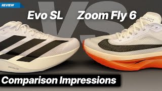 Adidas Evo SL vs Nike Zoom Fly 6