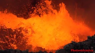 Masaya volcano lava lake eruptions (Volcan Masaya). Timelapse, HD, 4K, Slow Motion video