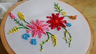 Hand Embroidery: Bullion flower stitch