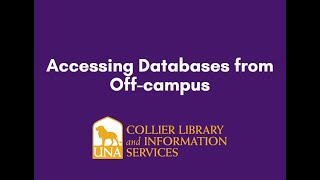 Accessing Databases Off Campus