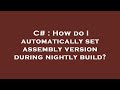 C# : How do I automatically set assembly version during nightly build?