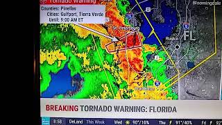 Tornado warning Near saint Petersburg Florida.