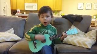 4 Year Old Ukulele Kid Playing Sloop John B