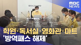 학원·독서실·영화관·마트 '방역패스 해제' (2022.01.17/930MBC뉴스)