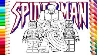 Avengers Coloring Pages/Spiderman, Hulk, Captain America Coloring/Marvel Coloring/Lego Superheroes