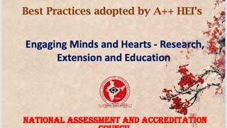 "Engaging Minds and Hearts - Research, Extension and Education"