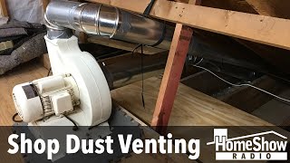 How should I vent a dust collector from my shop?