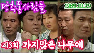 당추동사람들 3화 가지많은 나무에 / 나문희 오현경 하희라 황준욱 박봉서 이호성 이일웅 김형자 [추억의 영상] KBS 1989.10.29 방송