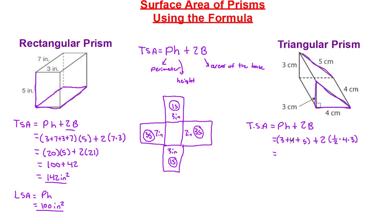 Surface Area Of Prisms With The Formula - YouTube