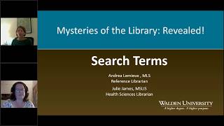 Webinar: Mysteries of the Library Revealed! Search Terms