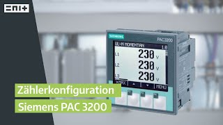 Zählerkonfiguration Siemens PAC3200 // Kommunikationseinstellungen und Wandlerfaktoren