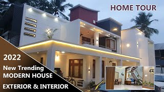 Trending Contemporary House Design 2022| 5 Bhk modern house|Home tour Malayalam|Shan Tirur Home tour