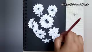 | Flower painting with acrylic colours | Flowers painting step by step | #acrylicpainting #acrylic