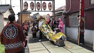 【山階北山獅子組】20181007 1 本祭り 御神灯前で他獅子組と