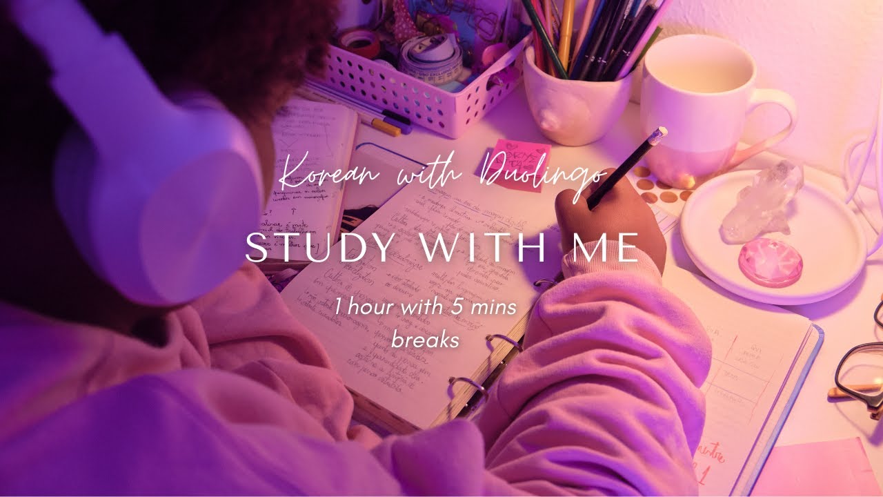 1 Hour Study With Me 5 Minutes Breaks Background Noise Fire