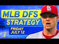 MLB DFS Today: DraftKings & FanDuel MLB DFS Strategy (Friday 7/12/24)