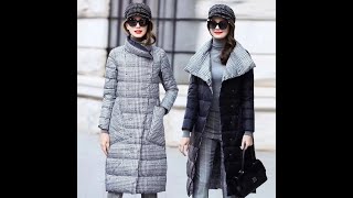 Женская длинная куртка пуховик, зимняя плотная двухсторонняя клетчатая размера плюс, теплая парка