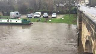 Storm Ciara, Elland Bridge at 2pm, Calder Valley