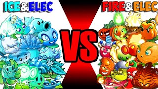 ICE & ELECTRIC Blue vs FIRE & ELECTRIC Red Plants - Who Will Win? - PvZ 2 Team Plant Battlez