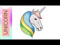 EASY UNICORN head drawing