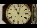 victorian antique walnut wall clock hour strike signed welch 29782