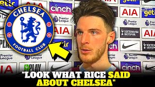🚨👀LOOK AT THIS! LOOK WHAT DECLAN RICE SAID! TOOK EVERYONE BY SURPRISE! CHELSEA BLUES TRANSFER NEWS