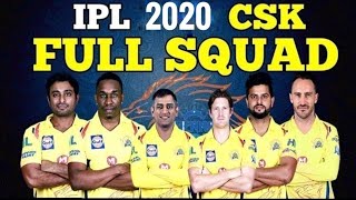 IPL2020-chennai super king's(CSK)Full squad before IPL auction|CSK PLAYER LIST|Updated|CSKplaying11