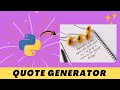 Python Projects | Build a Colorful Random Quote Generator with Python and Tkinter