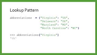 Dictionary Patterns