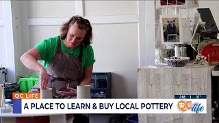 Behind the wheel at Spinning Out Pottery Studio