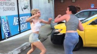 FIGHT!!!! 2 white girls in parking lot