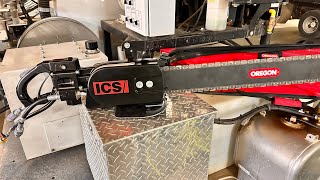 Trying out the new ICS hydraulic pipe saw