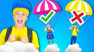 Parachute Puzzle with Red, Blue Balloons | D Billions Kids Songs
