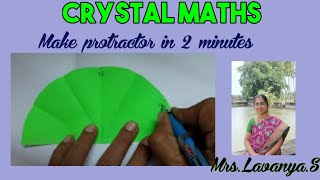Make your own protractor by folding a paper in a minute | Maths activity | CRYSTAL MATHS |